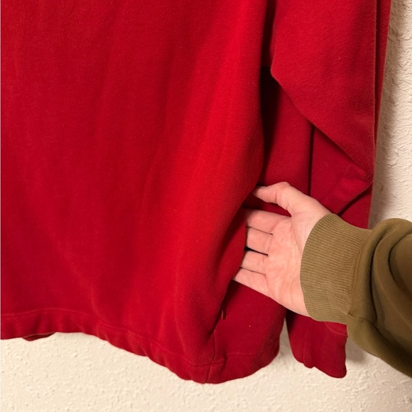 Athleta Vibrant Red Cowl Neck Sweatshirt - Picture 3 of 5